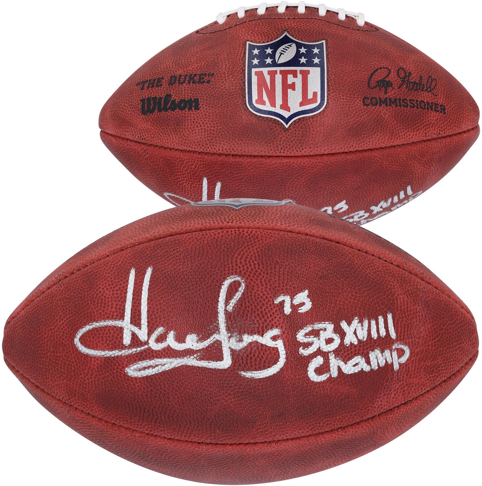 Howie Long Autographed Signed Oakland Raiders Duke Full Color Football w/SB XVIII Champ Insc 