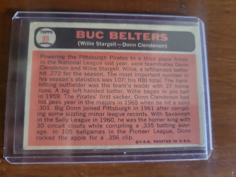 1966 Topps autografiado Willie Stargell, Donn Clendenon #99  Foto 2 de 2