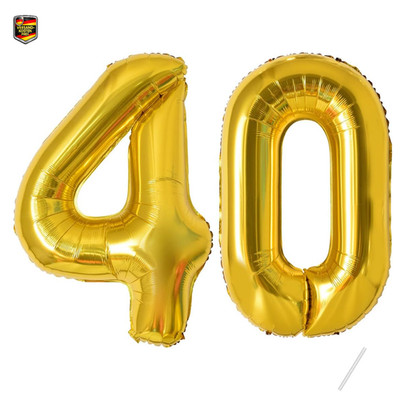 40 Geburtstag Luftballon Gold 40 Zahlen Deko 101cm