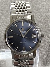 Vintage OMEGA Geneve Cal. 565 - Blue Dial - Beads of Rice Bracelet Working Fine