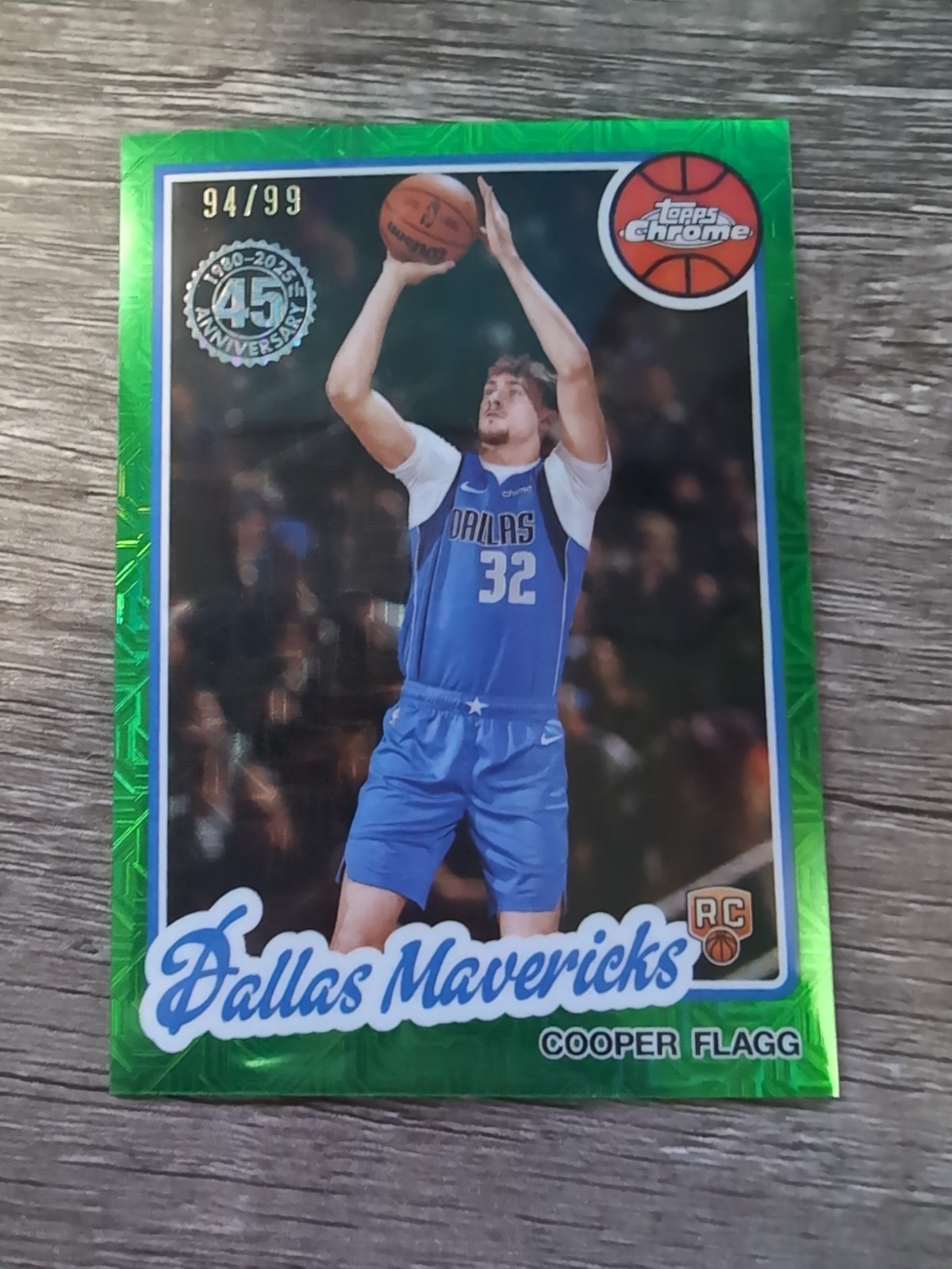 2025-26 Topps Flagship Basketball Cooper Flagg Chrome Green Rookie /99 Mojo