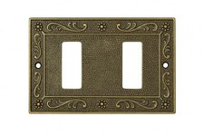 Placca copri interruttori Da 2 posti ottone / bronzato Vintage elegante Bticino