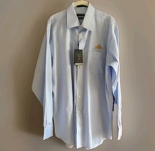 NWT Forsyth Of Canada Shirt Mens Size 16 1/2 34/35 Light Blue Embroidered