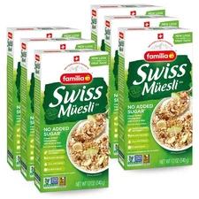 Familia Swiss Muesli Cereal, 0g Added Sugar, 12 Ounce (Pack of 6) 