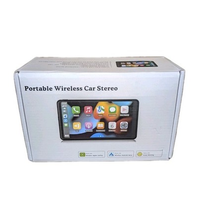 Portable Wireless Car Stereo, 7'' Screen, UPGRADED + Apple Carplay, Android Auto