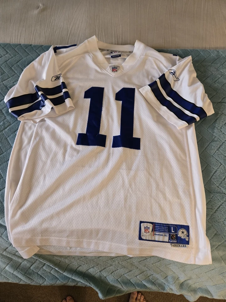Camiseta deportiva blanca Drew Bledsoe Dallas Cowboys #11 talla grande Reebok Foto 3 de 4