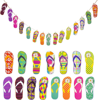 Hawaii Party Deko, 15 Bunten Flip Flops Girlande Hawaii Banner FüR Hawaii Tropis