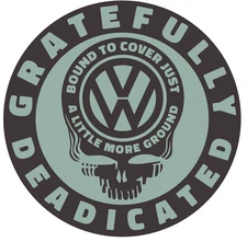 Grateful Dead VW Volkswagen Skull Sticker Mint Green Stealie Vinyl Decal Car
