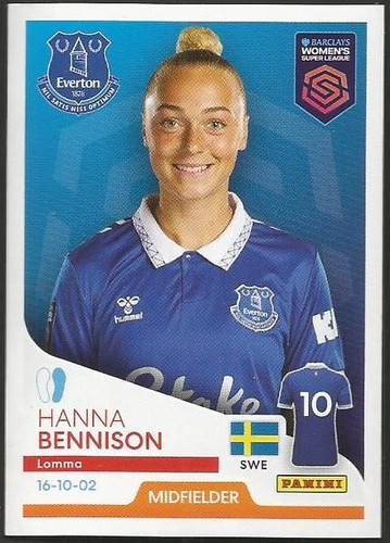 PANINI WOMEN'S SUPER LEAGUE-2024- #142-EVERTON & SWEDEN-HANNA BENNISON