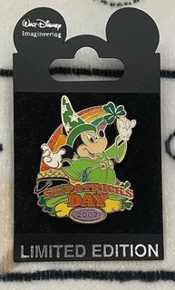 WDI Sorcerer Mickey Mouse St. Patrick's Day 2007 Limited Edition Pin #52303