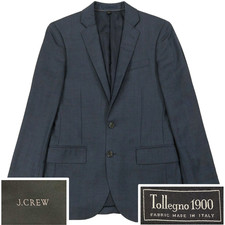 J.Crew Tollegno 1900 Ludlow Blazer Suit Jacket 34S, Wool Solid Navy, 2 Button