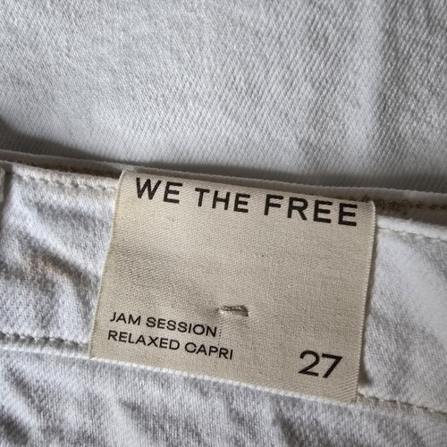 Free People We The Free Jeans Donna 27 Ottico Bianco Jam Session Relaxed Capri - Foto 6 di 12