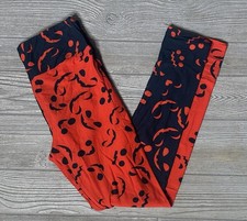 NEW LuLaRoe Leggings OS Halloween Pumpkin Jack O  Lantern Navy Blue Orange