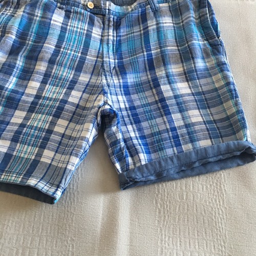 Tommy Bahama Linen Reversible Chino Shorts Men’s Size 42x 8 inseam Plaid/Blue - Picture 11 of 20