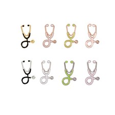 8PCS Personality stethoscope brooch Doctor Nurse Stethoscope Enamel Lapel Pin Se