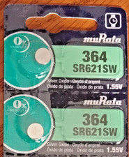 2 Pc's Murata/SONY 364 SR716SW Silver Oxide Battery Use by 10-2032