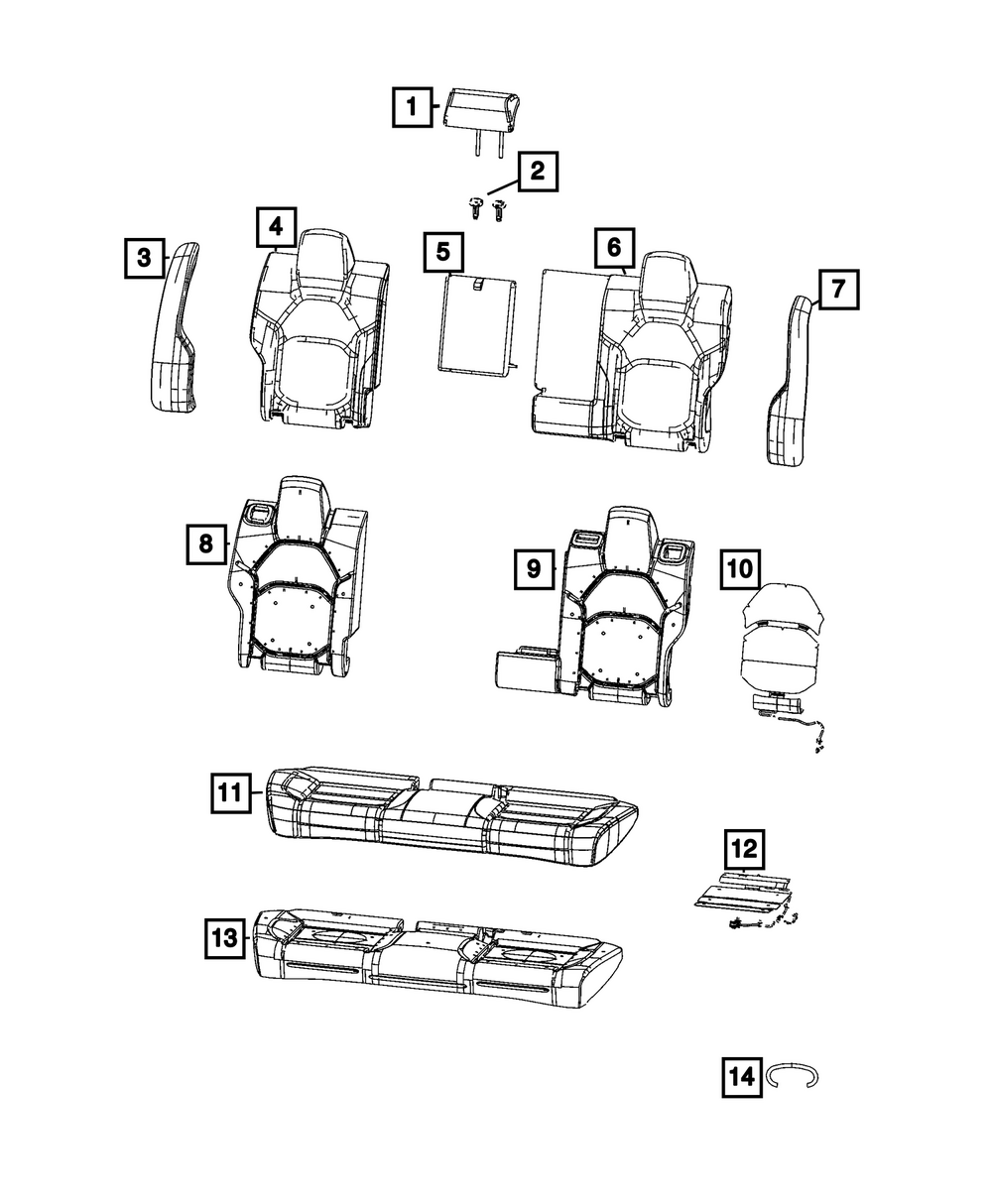 Genuine Mopar Seat Bolster 7JU45TX7AB