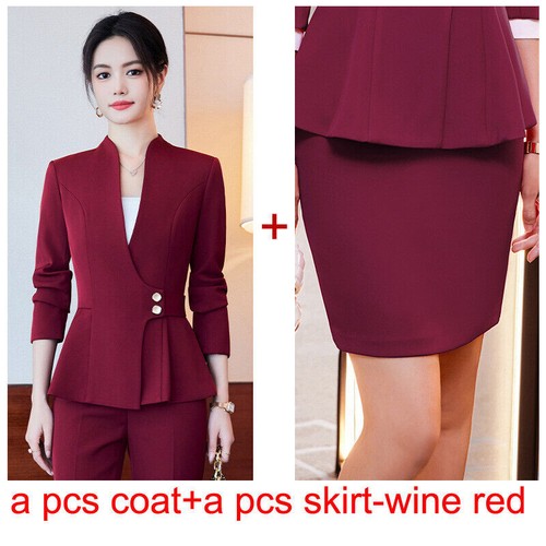 Neu Mode Büro Arbeitskleidung Hosen Sets 2 Stück Business Elegant Blazer Anzüge - Bild 11 von 23