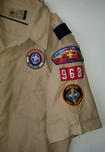 Boy Scouts VENTED Uniform Shirt BSA #968 Microfiber Polyester Adult Mens LG - Picture 2 of 6