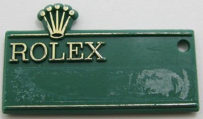Rolex green watch tag raised crown ... ''DateJust etc. ...''