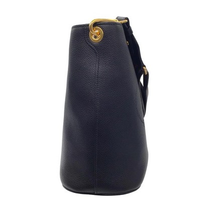 PRADA SATCHEL IN BLACK VITELLO PHENIX LEATHER WITH STRIPE STRAP