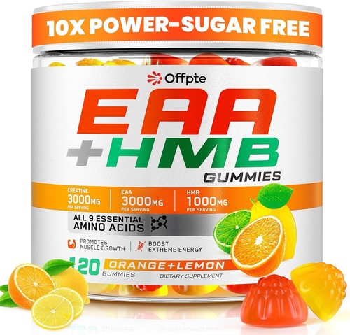 EAA Gummies for Men and Women, 120 Ct Essential Aminos Acids (EAA)...Exp-05/2027