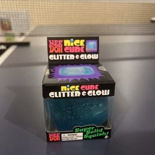 NeeDoh Nice Cube Glitter and Glow Nee Doh Squishy Ice Cube BLUE
