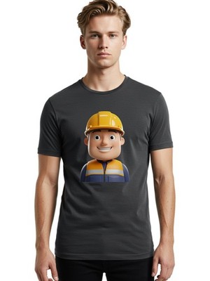 Construction-Worker-1 Mens Graphic Tee, 100% Cotton, Casual Summer Wear