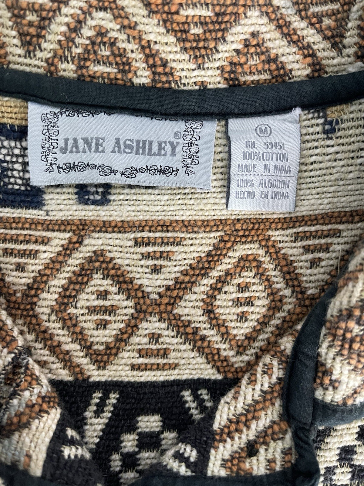 Jane Ashley Jacket Tapestry Medium Multi Color Un… - image 7