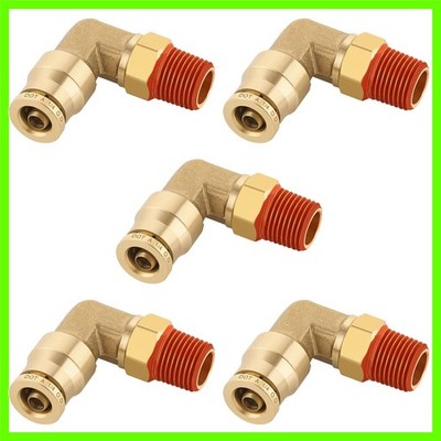 1/4'' Quick Push to Connect Fittings Brass 90 Degree Union Swivel Elbow Joint ...