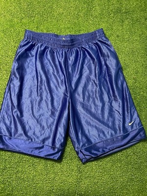 Vintage Nike Blue Dazzle Shorts Men's XL Silky Shiny Y2K Silver Tag