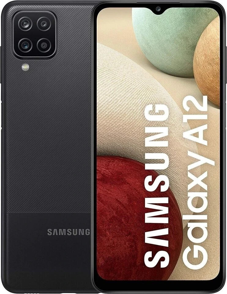 Samsung Galaxy A12 4G Black 64GB 3GB Unlocked Android Smartphone - Pristine A+