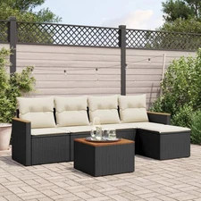 Garden Sofa Set Black PE rattan Large Modular Garden Sofa Set