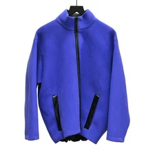 Balenciaga Paris Jacket Purple Mock Neck Zip Up Size 38 US 6 Womens