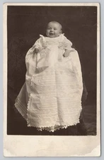 Portrait of Happy Baby, Edwardian Era RPPC Postcard