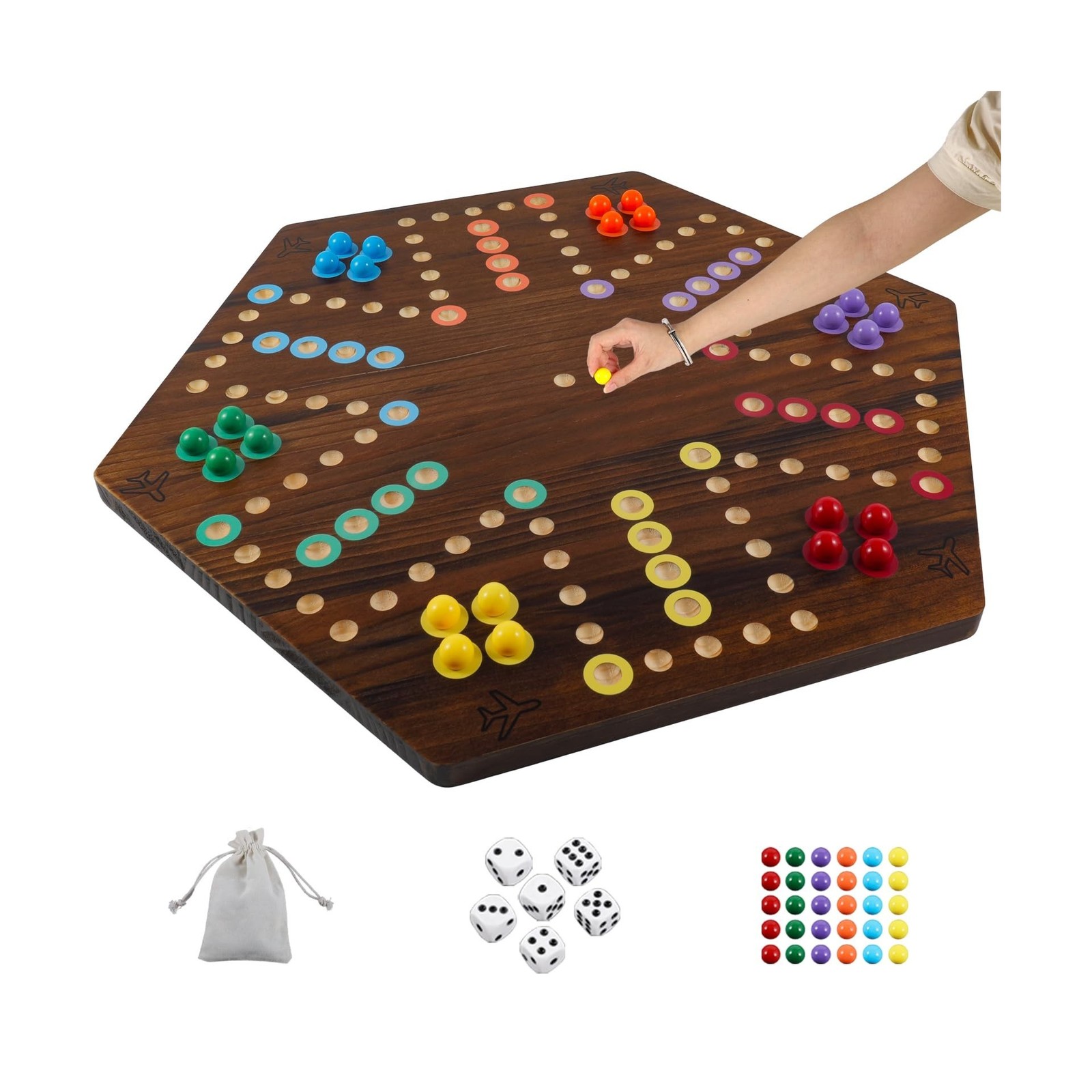 Wooden Original Board Game 2 Side Painted Fast T...
