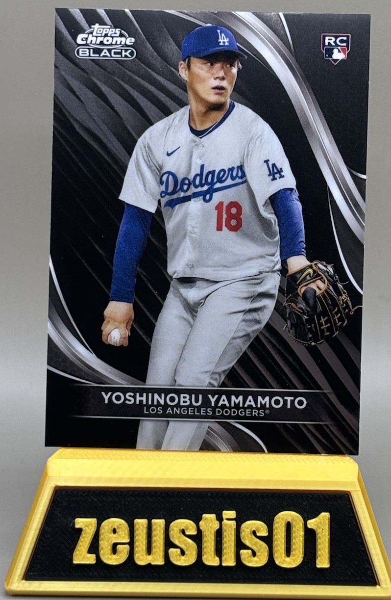 2024 Topps Chrome Black Yoshinobu Yamamoto RC Rookie Card #18 Dodgers WS MVP