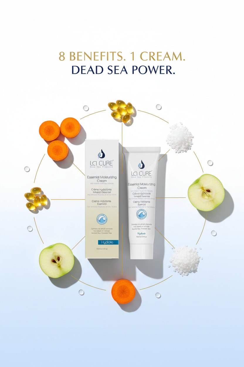 La Cure Dead Sea Soap & Moisturizing Cream Set - Skin Detox & Hydration Duo 2pc