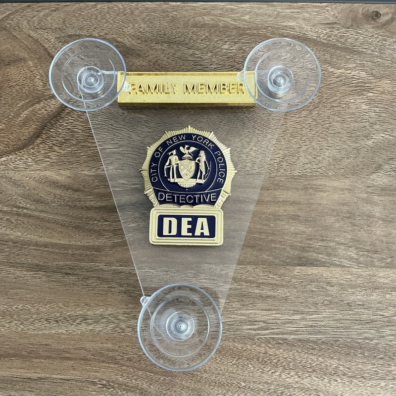 City of New York Police Detective DEA Badge Family Member Window Display