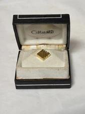 Colibri Geometric Gold-Tone Tie Tack WTT-042-Y w/ Original Box – Vintage