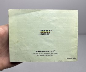 Nintendo NES Adventures of Lolo Original Instruction Booklet Manual *Authentic*