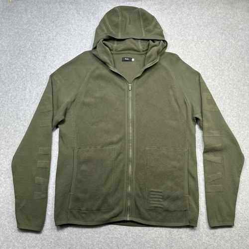 Rapha Pro Team Transfer Hoodie Medium Olive Green Zip Jacket Thermal Cycling