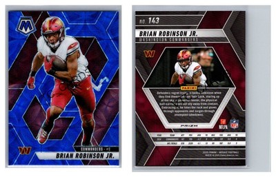 Brian Robinson Jr. Blue Scope Prizm 2025 Panini Mosaic Football Commanders RB 