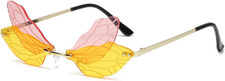 Sunglasses with Dragonfly Wing Butterfly Irregular Glasses for Women Girls