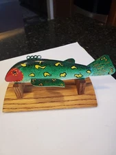 Beautiful Jerry Kelm Wood Ice Spearing Decoy Lure Folk Art Signed Very Nice! 