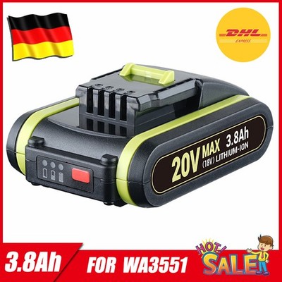 3,8Ah Akku Für Worx 20V WA3551 WA3553 WA3551.1 WX390 WX176 Ersatz Batterien