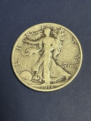1918d Walking Liberty Silver Half Dollar 50C | Walker Coin - 90% Silver
