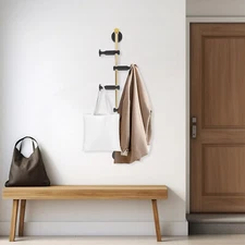 6 Hooks Wall Mounted Coat Hook Rack Clothes Scarf Holder Key Cap Hat Bag Hanger