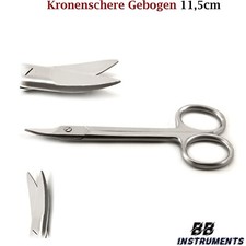 1X Kronenschere gebogen 11,5 cm Zahn Dental chirurgisch OP Micro Kronen Schere