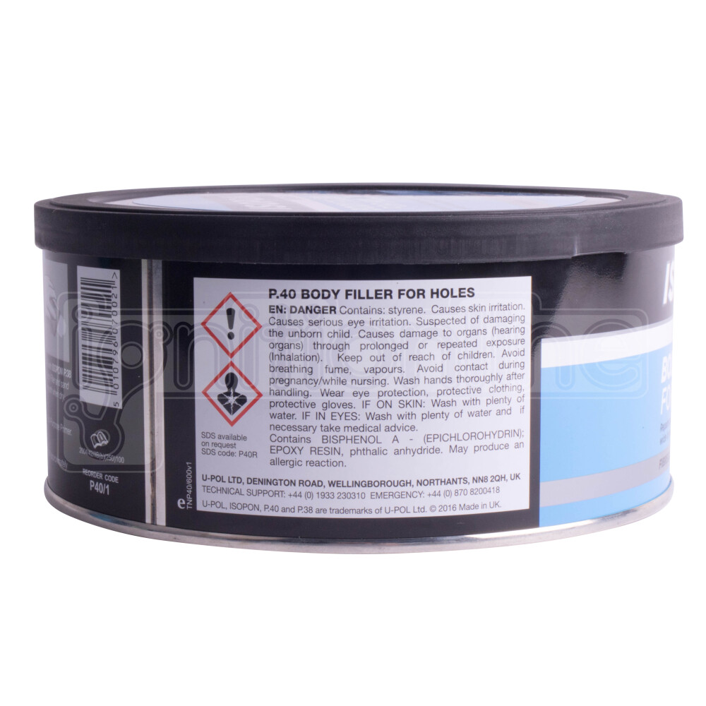 2 x Isopon P40 Body Filler Metal Fibreglass Compound Bridging Holes & Rust 600ml eBay